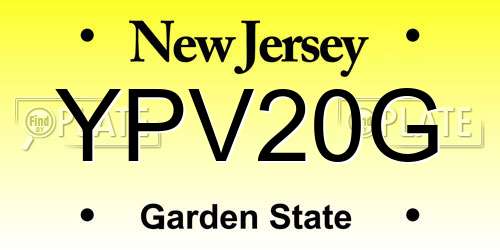 YPV20G New Jersey License Plate