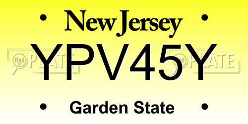 YPV45Y New Jersey License Plate