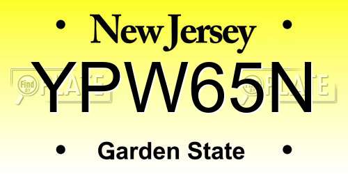 YPW65N New Jersey License Plate
