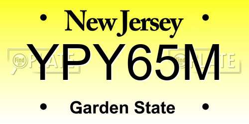 YPY65M New Jersey License Plate