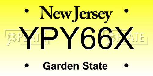 YPY66X New Jersey License Plate