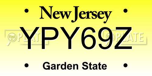 YPY69Z New Jersey License Plate