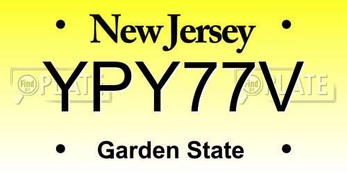 YPY77V New Jersey License Plate