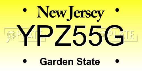 YPZ55G New Jersey License Plate