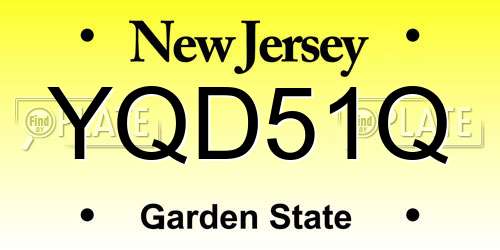 YQD51Q New Jersey License Plate