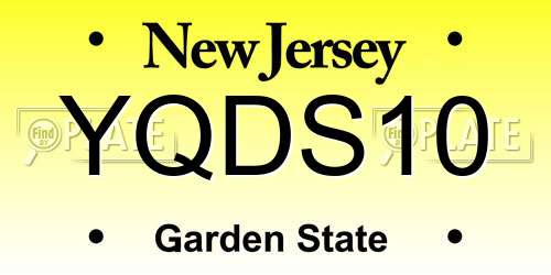YQDS10 New Jersey License Plate