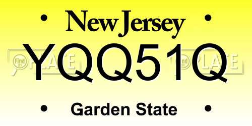 YQQ51Q New Jersey License Plate