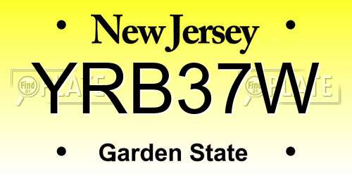 YRB37W New Jersey License Plate