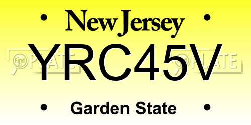 YRC45V New Jersey License Plate