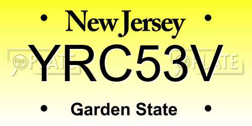 YRC53V New Jersey License Plate