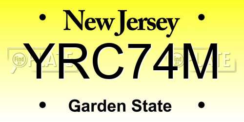 YRC74M New Jersey License Plate