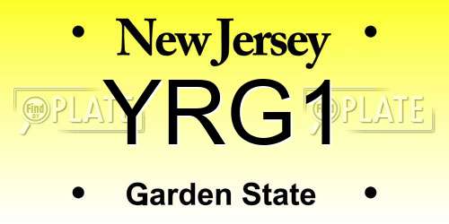 YRG1 New Jersey License Plate