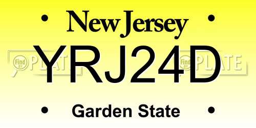 YRJ24D New Jersey License Plate