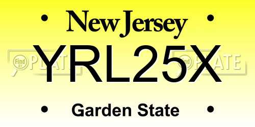 YRL25X New Jersey License Plate