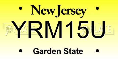 YRM15U New Jersey License Plate