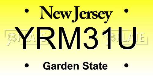 YRM31U New Jersey License Plate