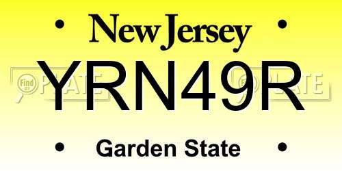YRN49R New Jersey License Plate