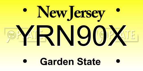 YRN90X New Jersey License Plate