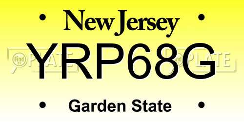 YRP68G New Jersey License Plate