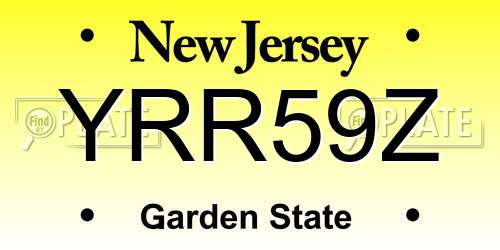 YRR59Z New Jersey License Plate
