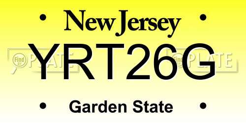 YRT26G New Jersey License Plate