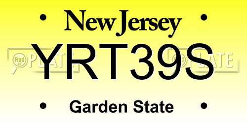 YRT39S New Jersey License Plate