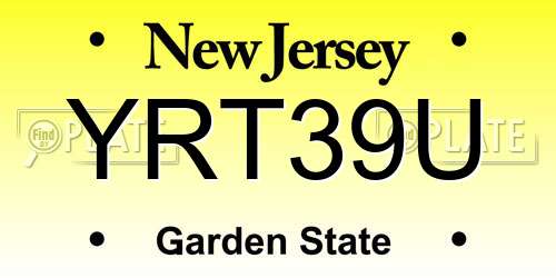 YRT39U New Jersey License Plate