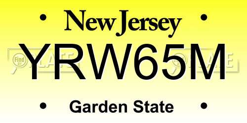 YRW65M New Jersey License Plate