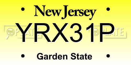 YRX31P New Jersey License Plate