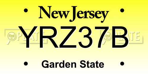 YRZ37B New Jersey License Plate