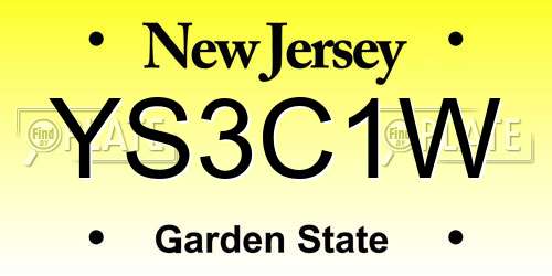 YS3C1W New Jersey License Plate