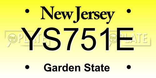 YS751E New Jersey License Plate