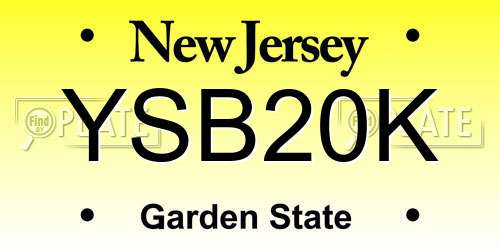 YSB20K New Jersey License Plate
