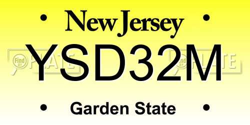 YSD32M New Jersey License Plate