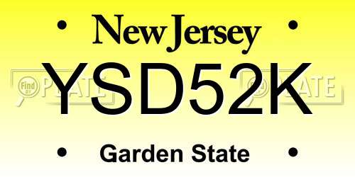 YSD52K New Jersey License Plate