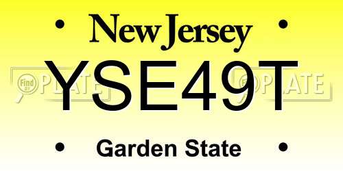 YSE49T New Jersey License Plate