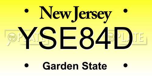 YSE84D New Jersey License Plate