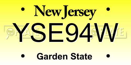 YSE94W New Jersey License Plate