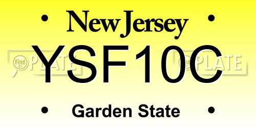 YSF10C New Jersey License Plate