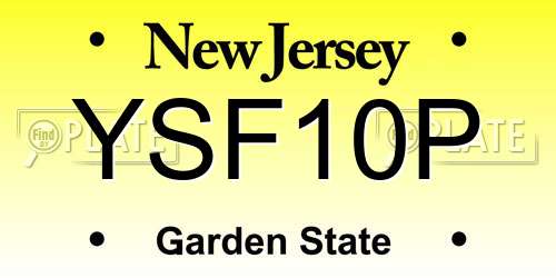 YSF10P New Jersey License Plate