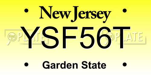 YSF56T New Jersey License Plate