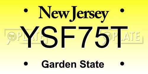 YSF75T New Jersey License Plate
