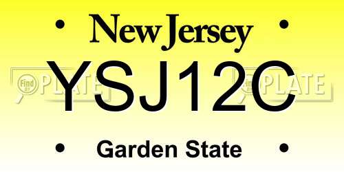YSJ12C New Jersey License Plate