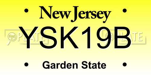 YSK19B New Jersey License Plate