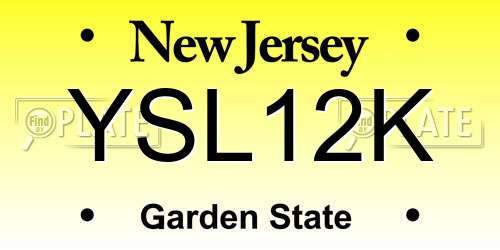 YSL12K New Jersey License Plate