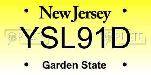 YSL91D New Jersey License Plate