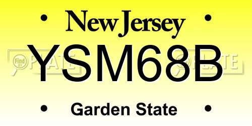 YSM68B New Jersey License Plate