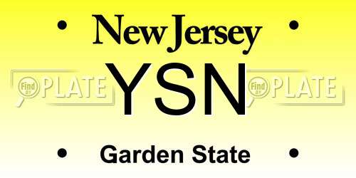 YSN New Jersey License Plate