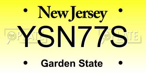 YSN77S New Jersey License Plate