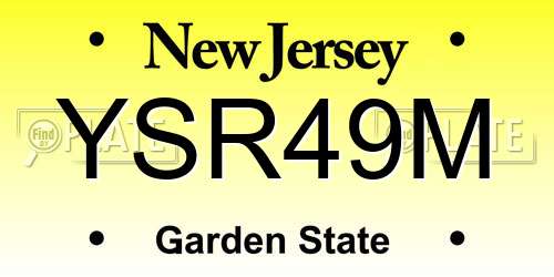 YSR49M New Jersey License Plate